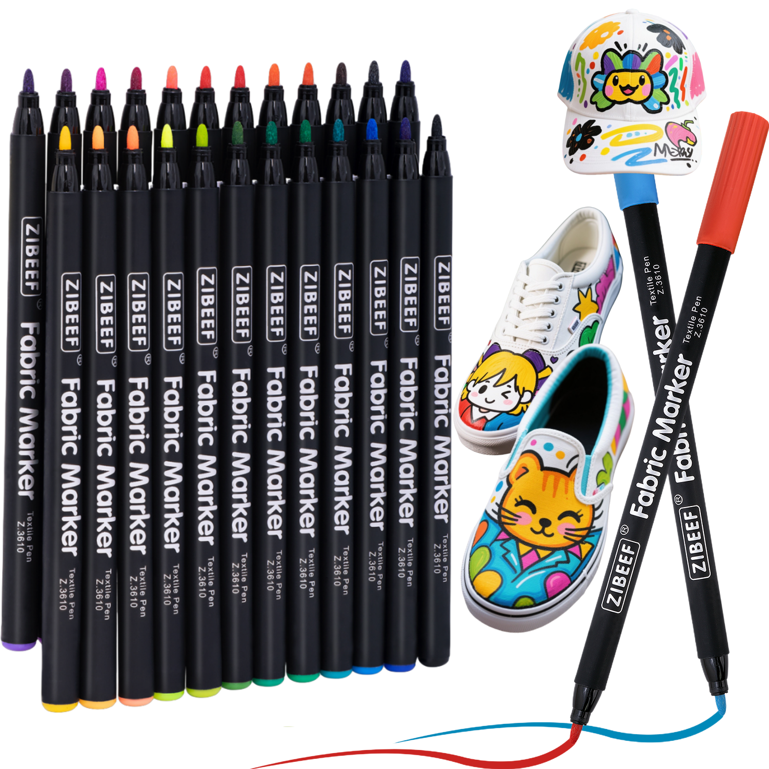Correction Pen Fine - 12/24 Color Fabric Markers-Fine Tip Fabric