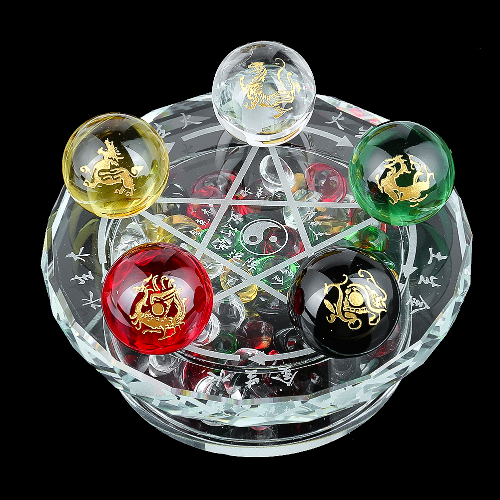 Book Weight Glass - Five Elements Five Gods of Wealth