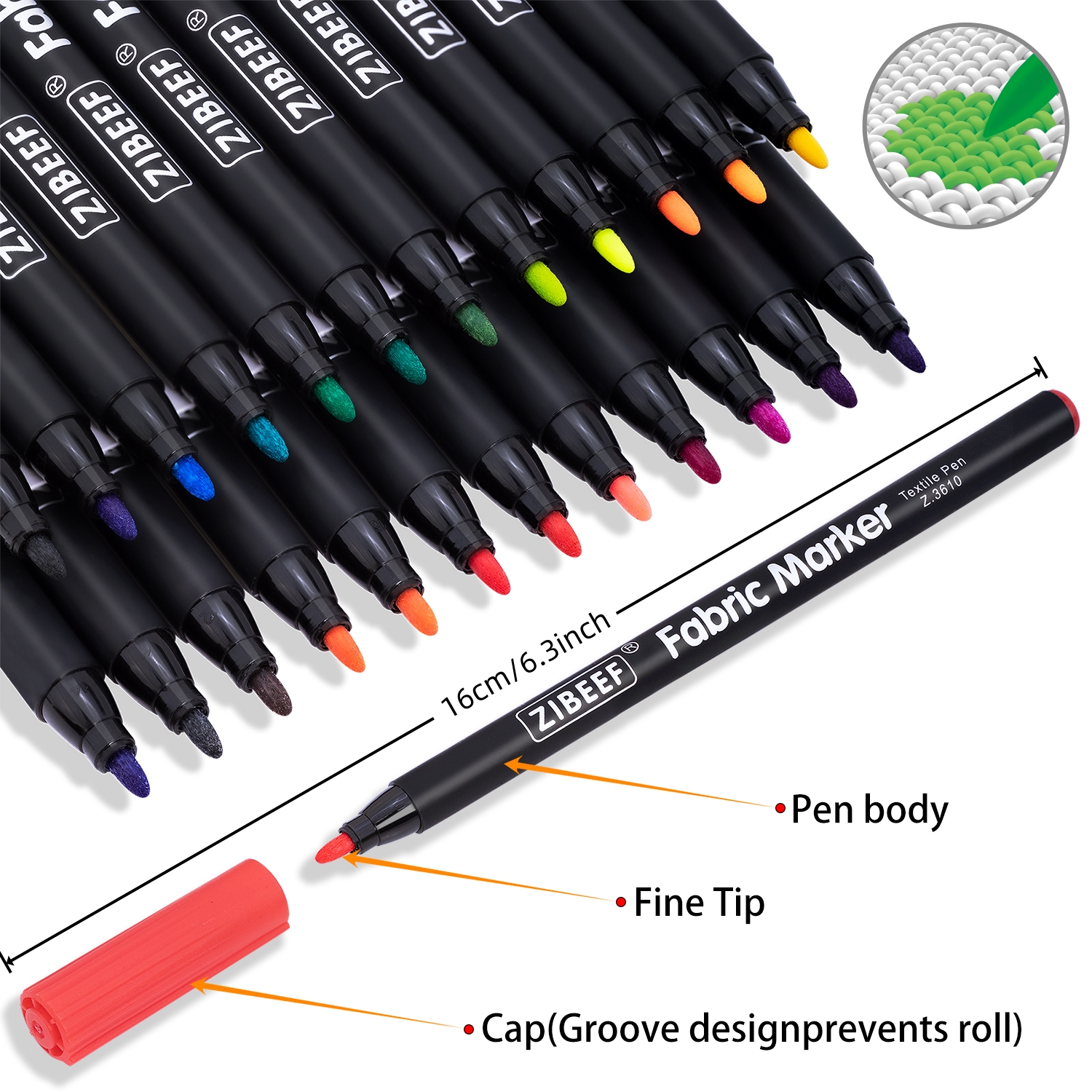 12/24 Color Fabric Markers-Fin - Correction Pen Fine recensie en prijs