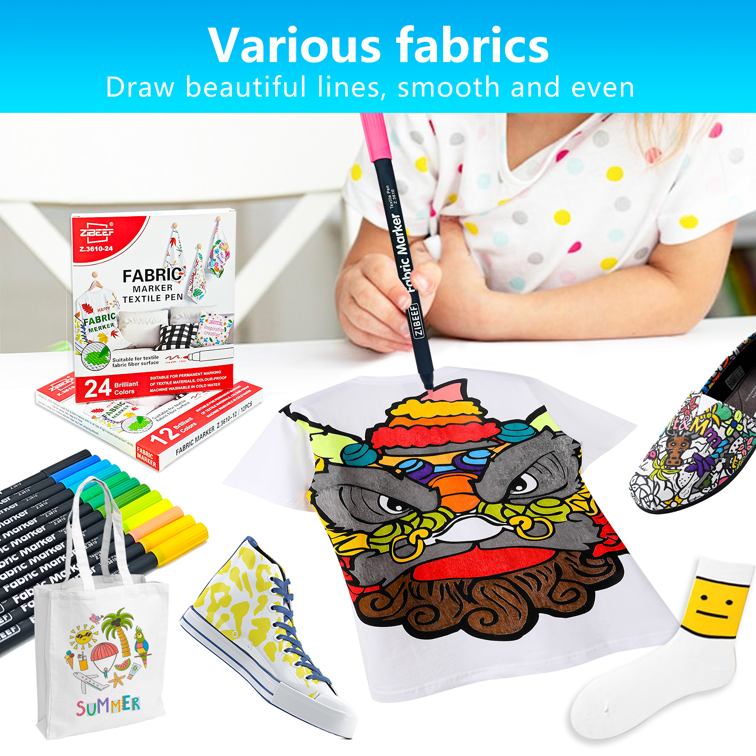 12/24 Color Fabric Markers-Fin - Correction Pen Fine recensie en prijs