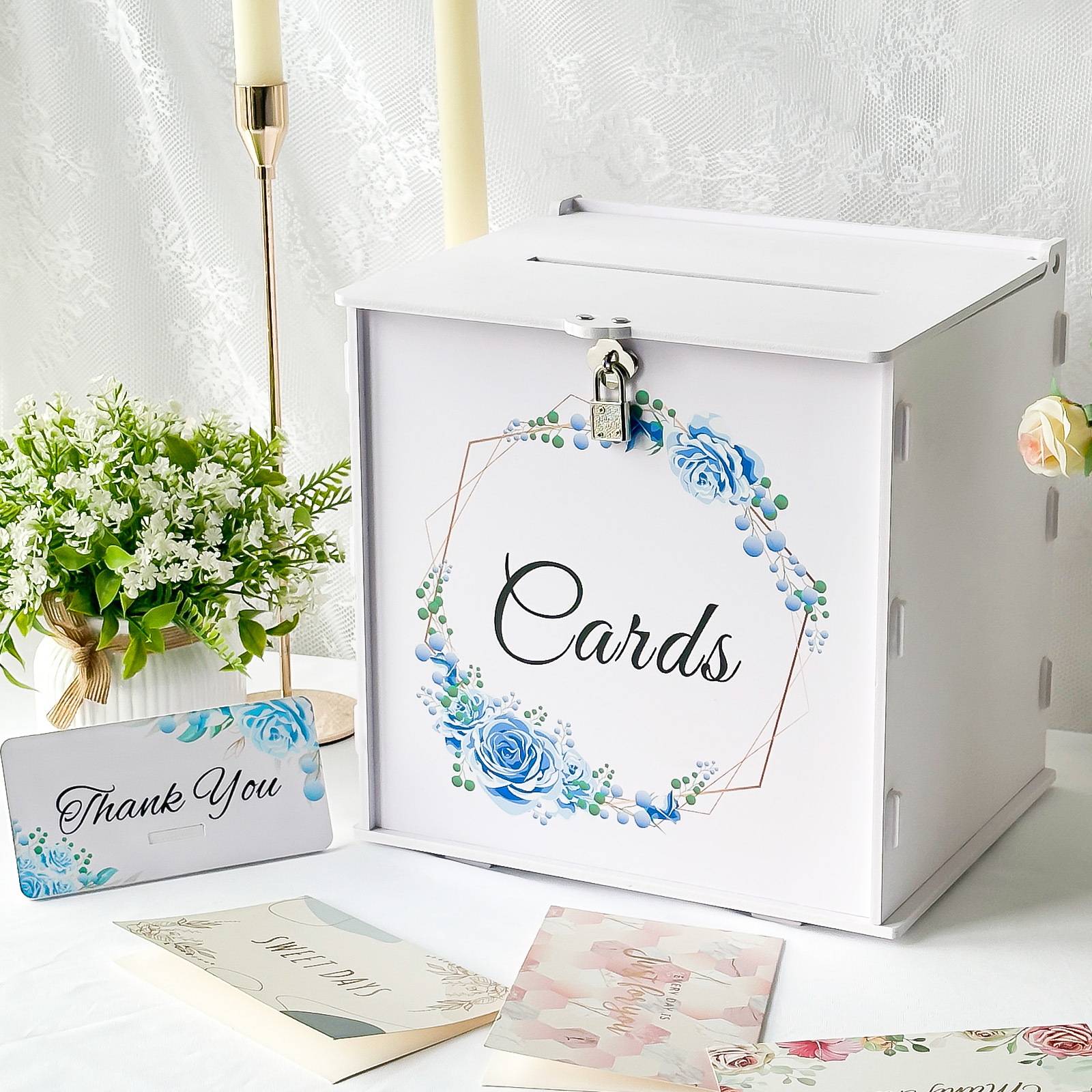 White Wedding Card Box with Lo - Card Index Box recensie en prijs