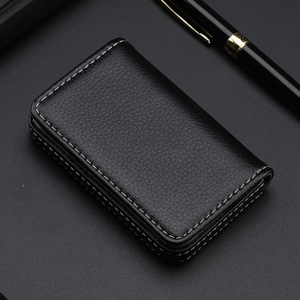 Sized Stitched PU Leather Cred - Index Card Holder recensie en prijs