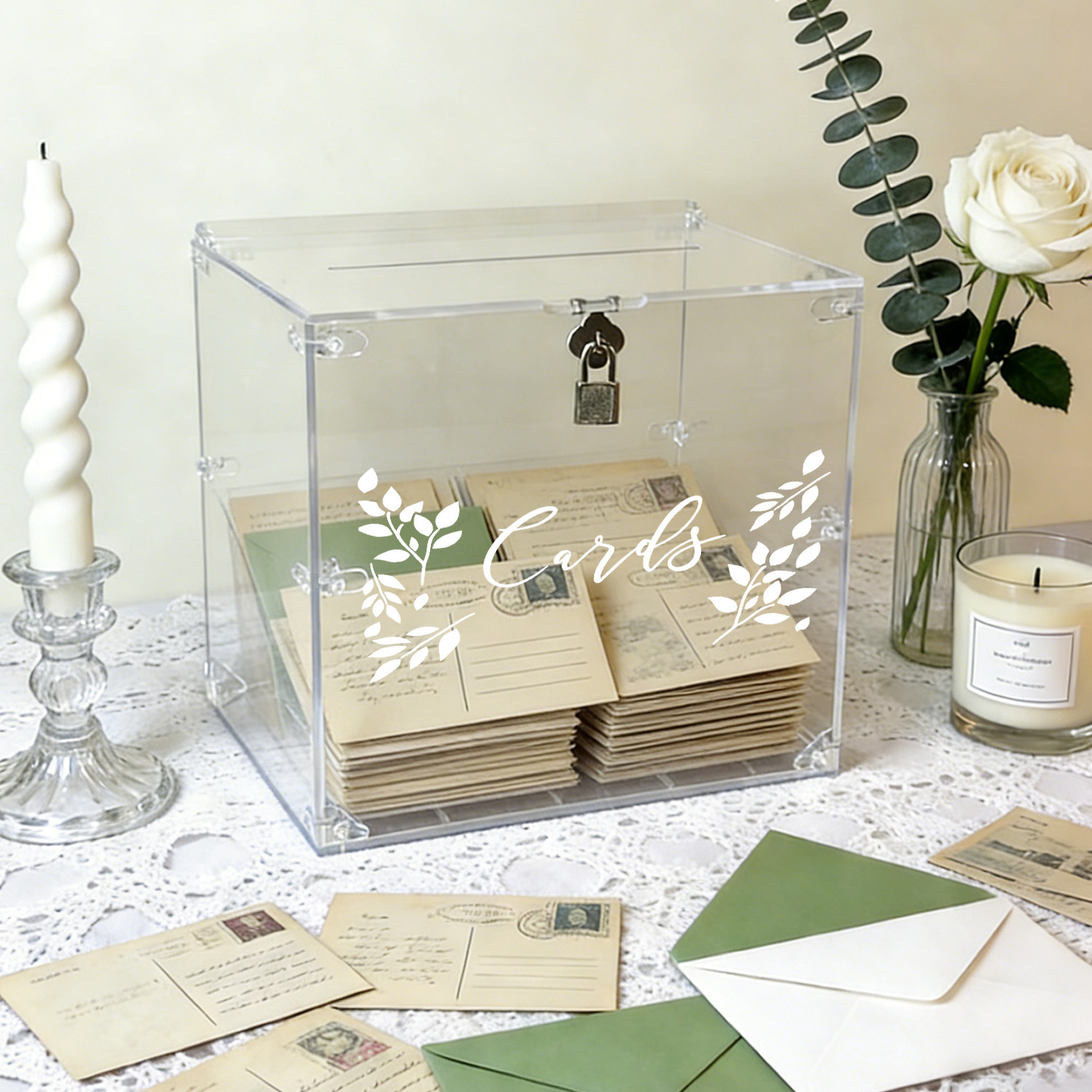 Acrylic Wedding Card Boxes wit - Card Index Box recensie en prijs
