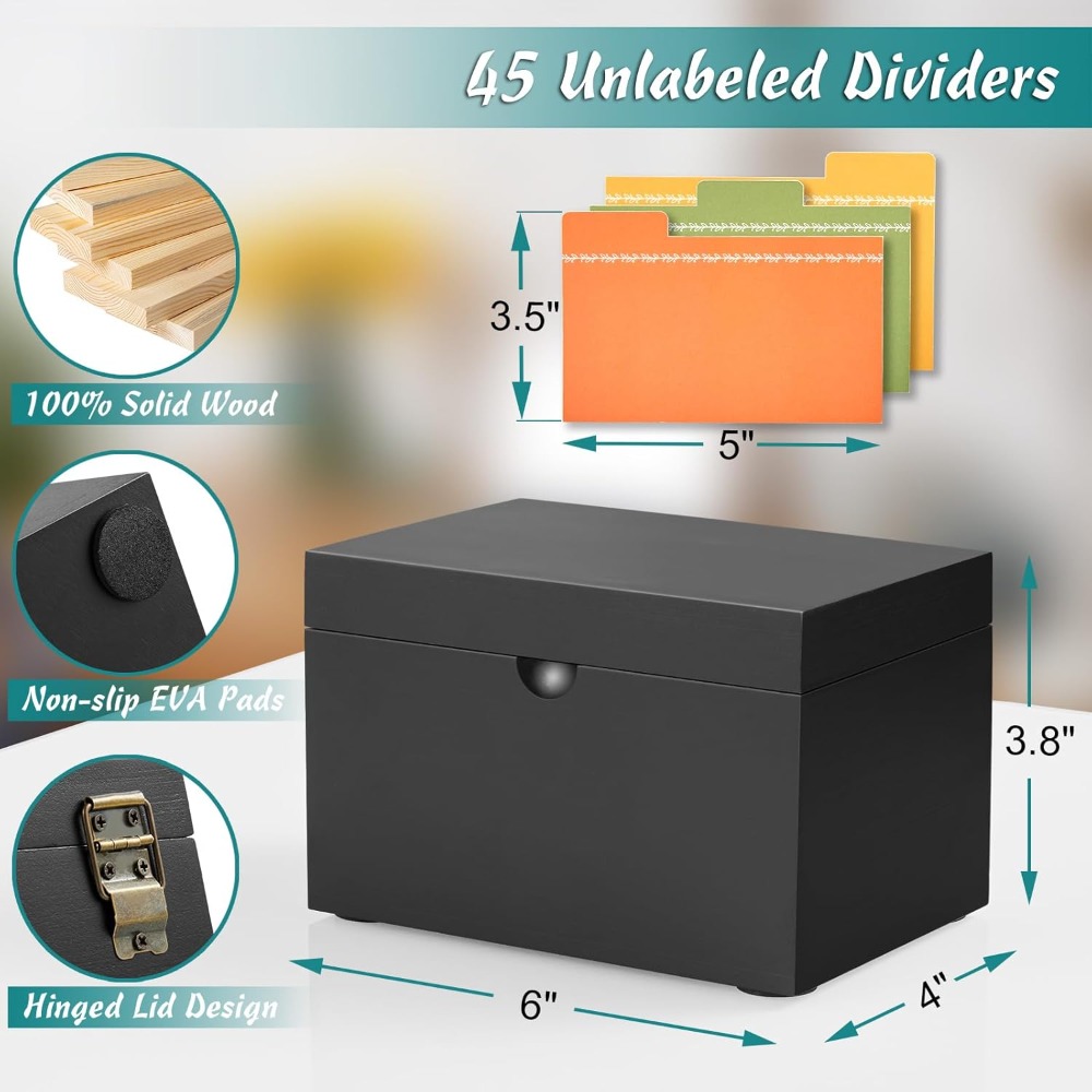 Wooden 3x5 Index Card Holder w - Index Card Holder recensie en prijs