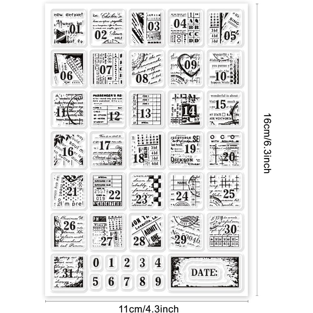 1Sheet Vintage Date Clear Stam - Rubber Date Stamp recensie en prijs