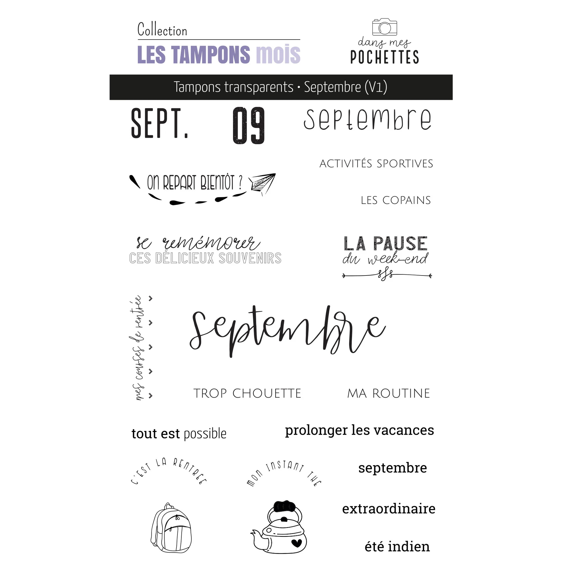 French Month Themed Clear Stam - Rubber Date Stamp recensie en prijs
