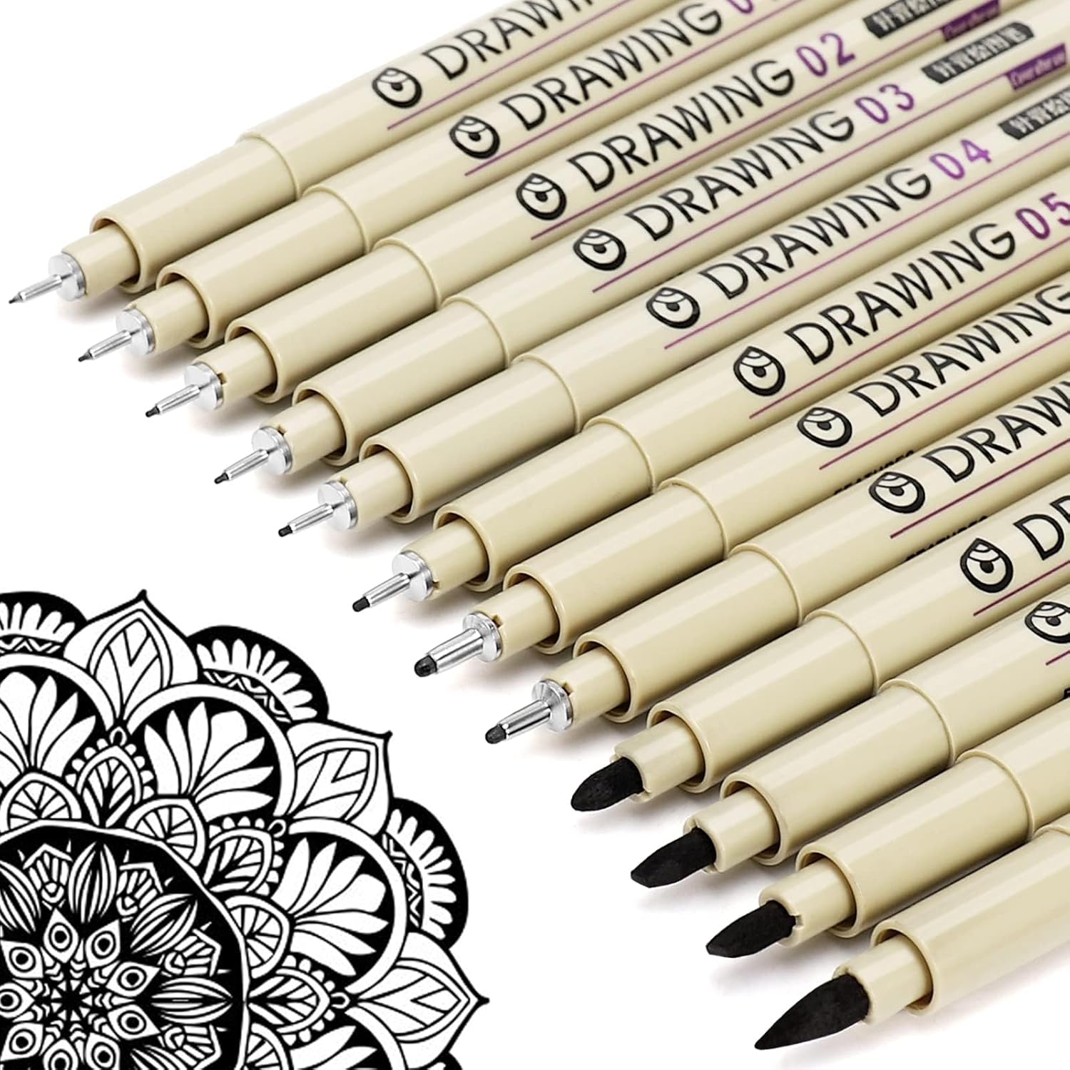 12 Black Fine Line Drawing Pen - Archive Box Set recensie en prijs
