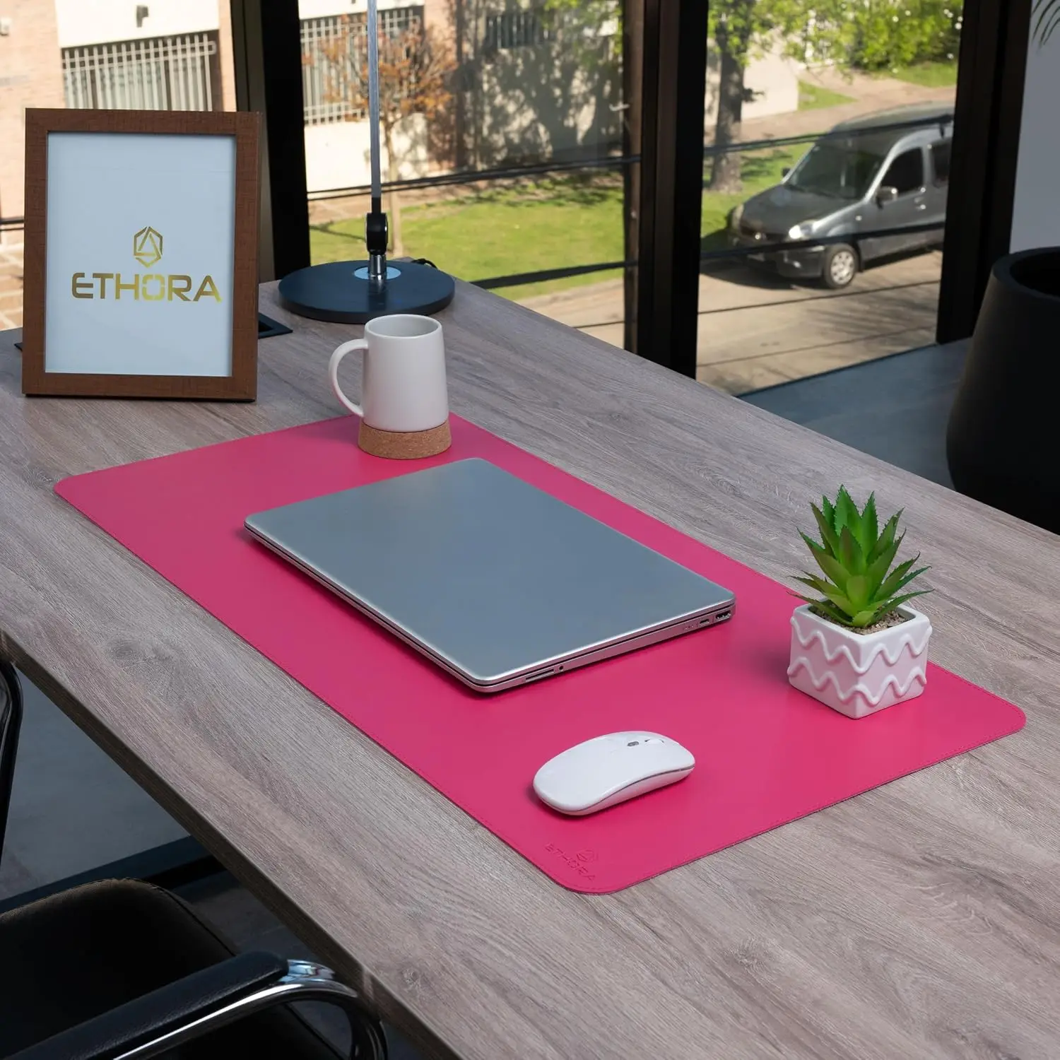 Desk Mat with Non-Slip Suede B - Leather Desk Pad recensie en prijs