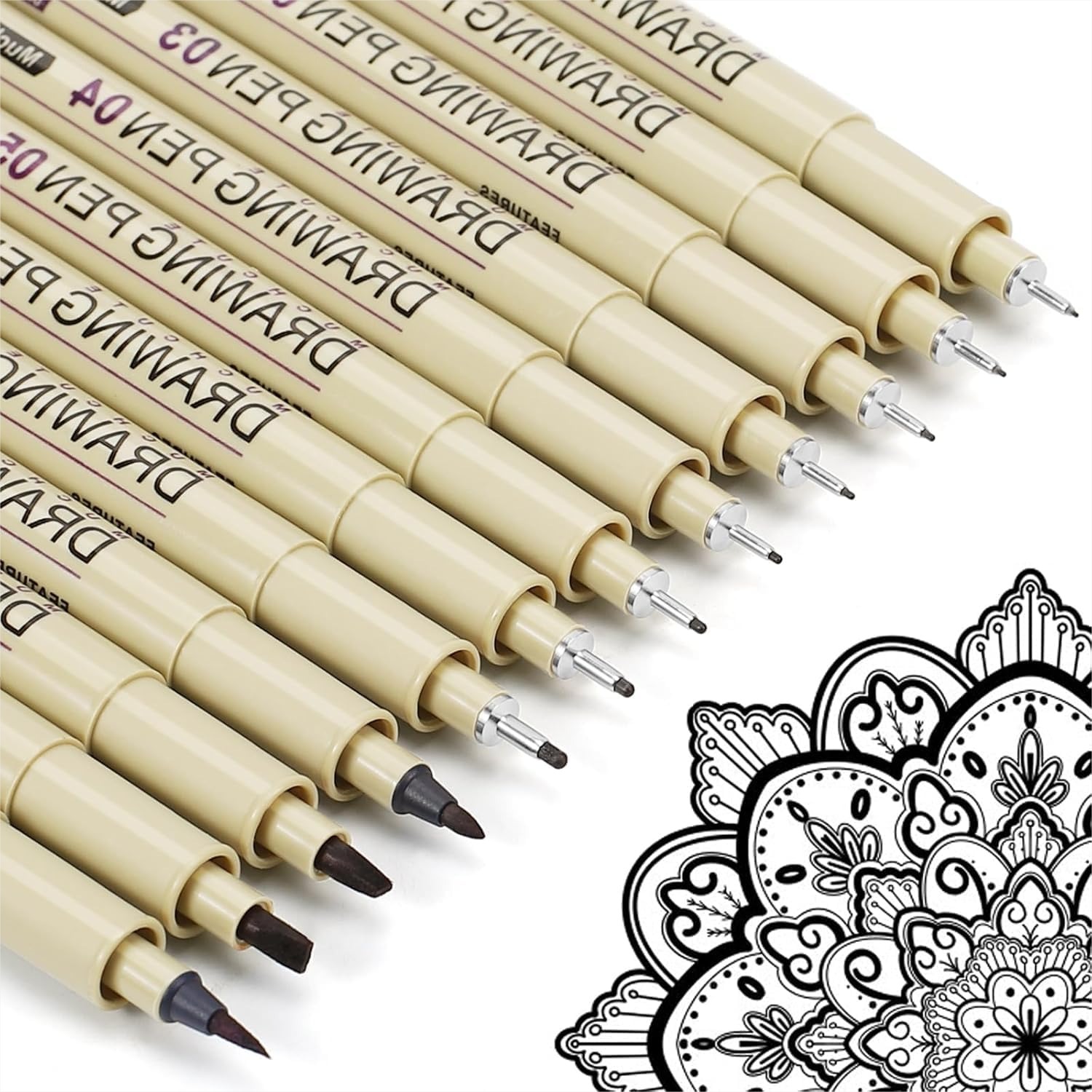12 Black Micro Fineliner Drawi - Archive Box Set recensie en prijs