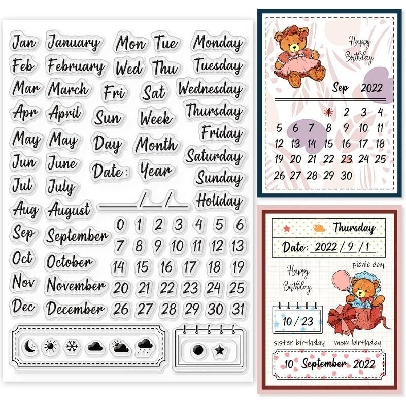 1PC 8.3x5.8in Calendar Clear S - Rubber Date Stamp recensie en prijs