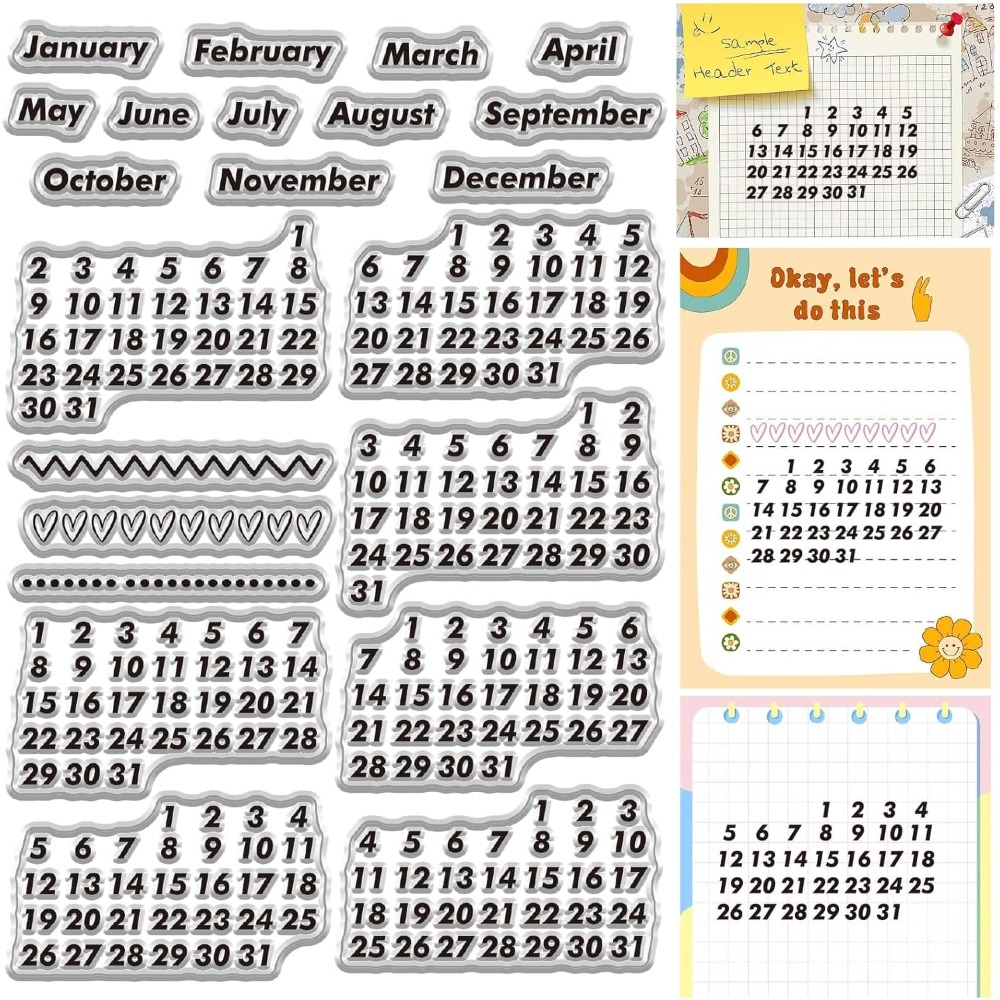 Calendar Date Clear Stamps Vin - Rubber Date Stamp recensie en prijs