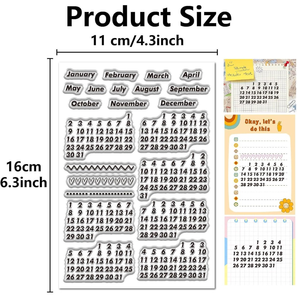Calendar Date Clear Stamps Vin - Rubber Date Stamp recensie en prijs