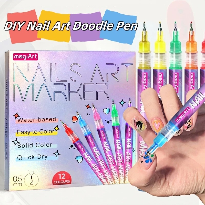 12Pcs/Set Multicolor Nail Art  - Correction Pen Fine recensie en prijs