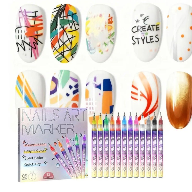 12Pcs/Set Multicolor Nail Art  - Correction Pen Fine recensie en prijs