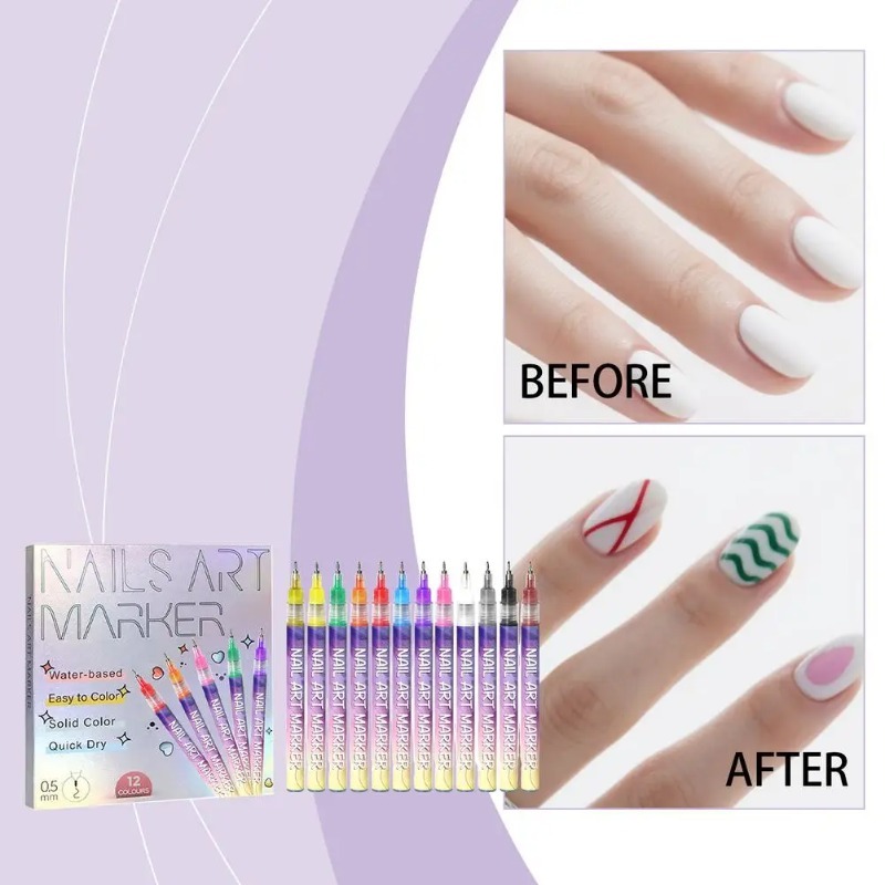 12Pcs/Set Multicolor Nail Art  - Correction Pen Fine recensie en prijs
