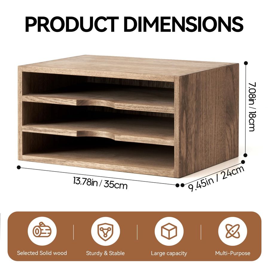 Wooden Desktop Organizer Paper - Magazine Holder Rack recensie en prijs