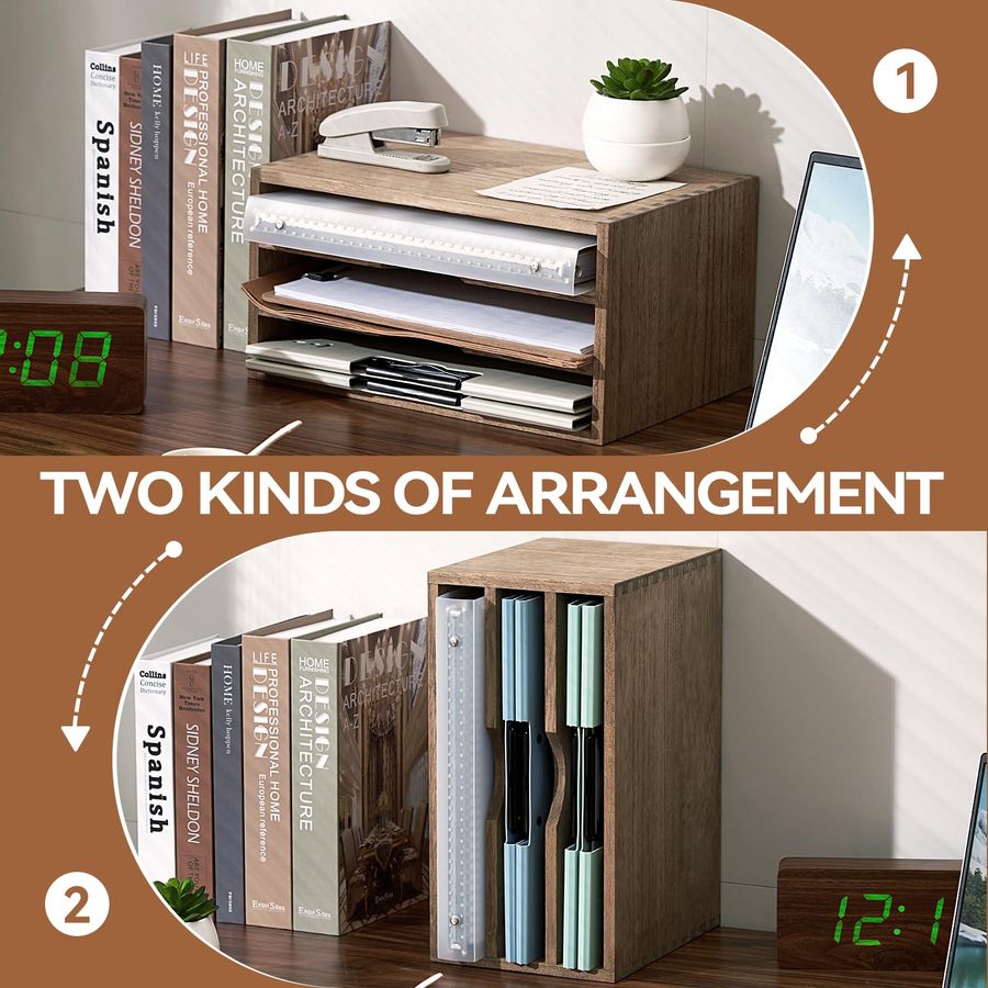 Wooden Desktop Organizer Paper - Magazine Holder Rack recensie en prijs