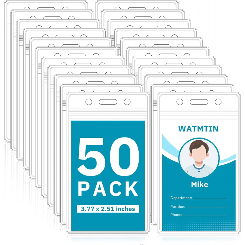 50 PCS Plastic Badge Holder, V - Index Card Holder recensie en prijs
