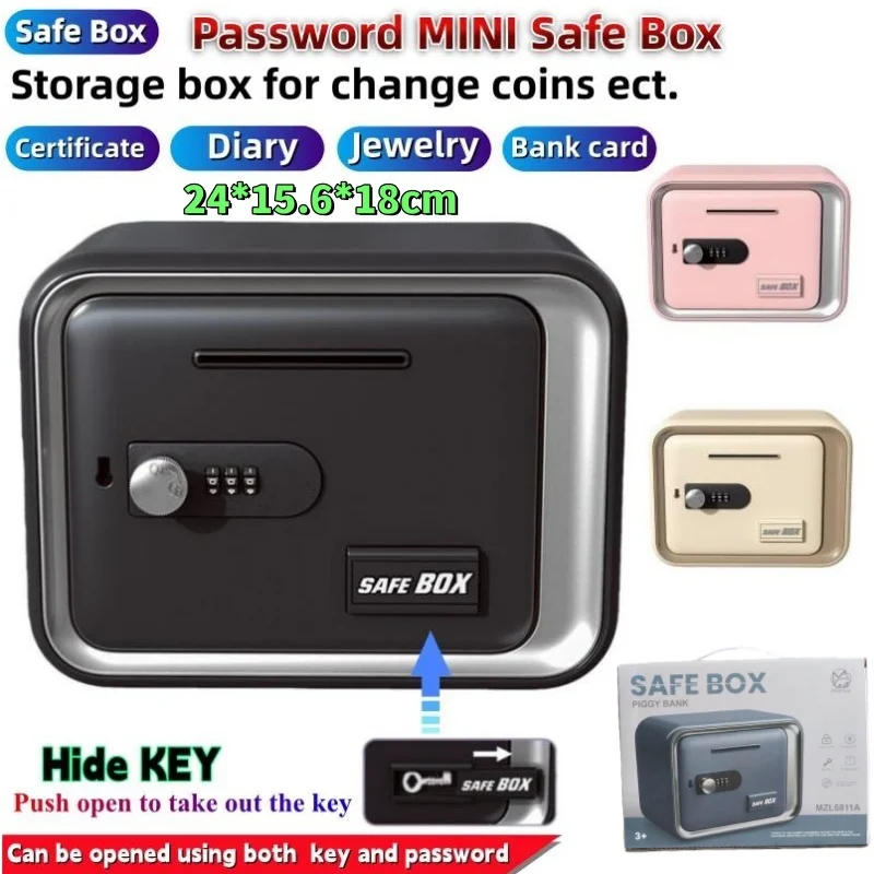 24x18x15cm Safe Box with Key L - Card Index Box recensie en prijs